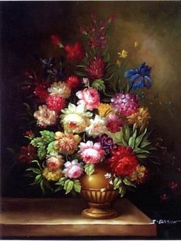 Floral, beautiful classical still life of flowers.046